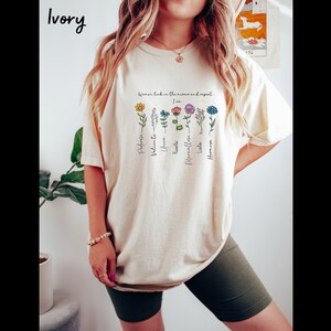 Women look in the mirror and repeat I am shirt, Wildflower,shirt,Flower Shirt, Latina shirt,Motivational Shirt,Shirts For Women, cute shirt.