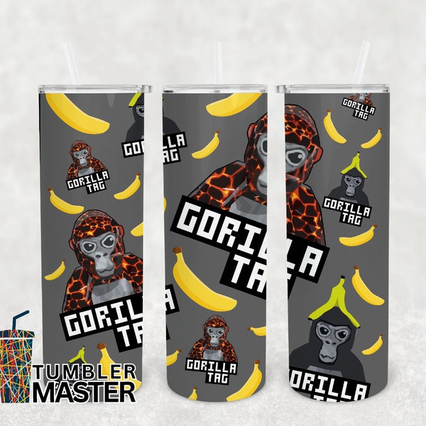 20oz gorilla tag video VR game banana lava sublimation tumbler design digital download PNG tumbler wrap