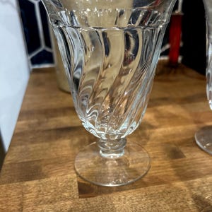 Copas de té helado de vidrio vintage Fostoria Colony Swirt