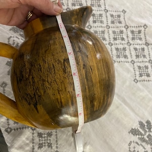 Vintage hand carved  wooden water pitcher