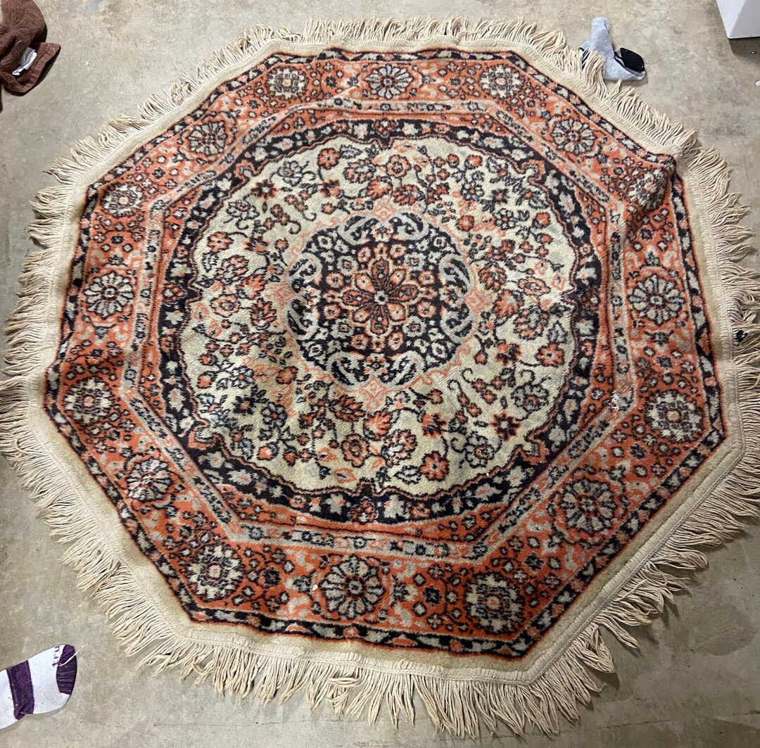 Geometric Heriz-serapi Octagon Wool Hand Knotted Area Rug 6X6 - Etsy