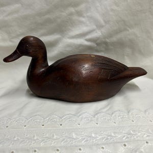 Handcarved wooden duck decoy