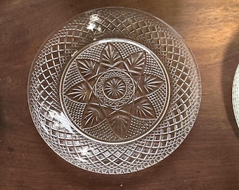 Cristal  D'Arques Durand  Glass 8" vintage  Luncheon plate