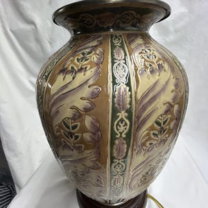 Signierte orientalische Akzent Vintage Chinoiserie Stil Tischlampe