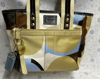 Vintage Coach Legacy Satchel – Patchwork Jacquard, Python