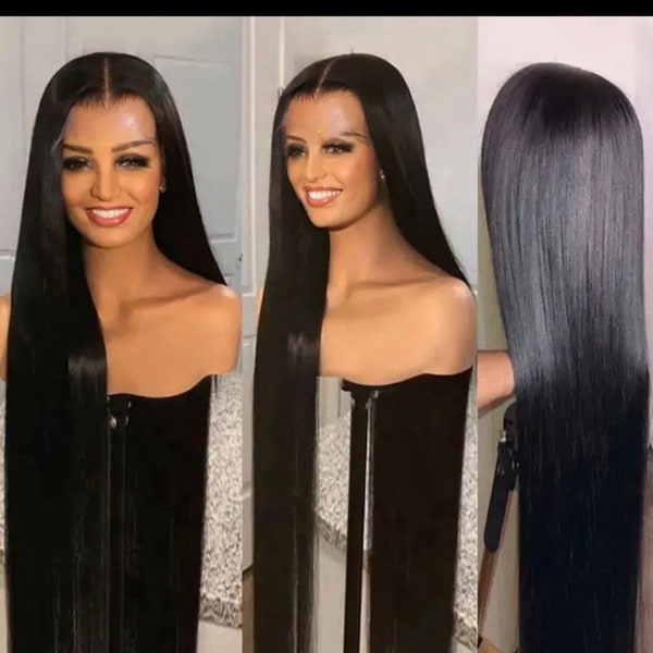 WIG 30-40 inches straight Brazilian long wig reusable wig human  suitable for Hairloss/Alopeica /Cancer/ Drag 13x4