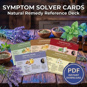 Trina's Symptom Solver Cards - Natural Remedy Reference Deck - Herbal Medicine Guide