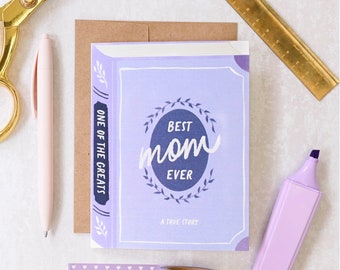 Best Mom Ever Book Card | Bookworm Card | Mother's Day Card