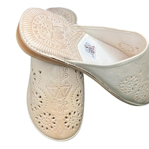 Babouche slippers Women&#39;s Leather Sandals – Open-Toe Style | Soft Sole, Eco-Friendly, Handmade in Morocco | Beach or City Walks