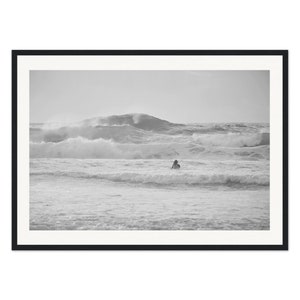 Black and White Surf Print: Portugal Ocean Wave Photography