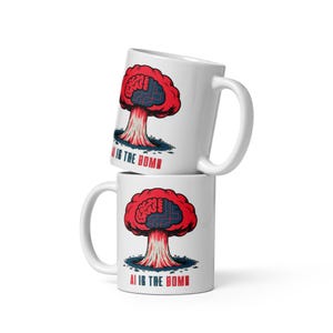 AI är bomben keramisk mugg, teknikhumor kaffekopp, programmerare gåva, datavetenskapsmugg