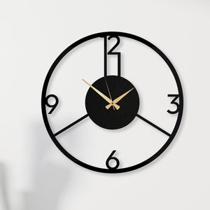 Horloge murale moderne en métal avec chiffres, horloge murale en métal doré, cadeau de pendaison de crémaillère, horloge murale, horloge murale colorée, horloge murale de cuisine image 2