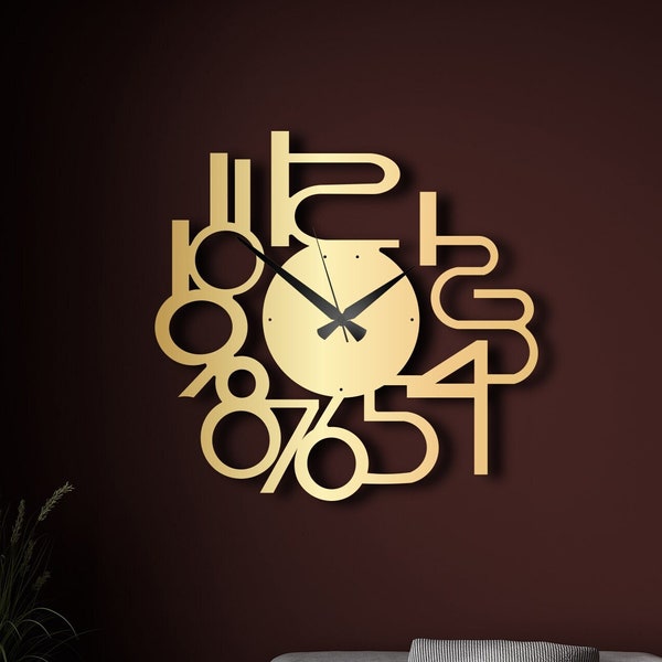 Oversized Metal Wall Clock, Unique Metal Wall Clock, Minimalist Wall Clock, Colored Wall Clock, Kitchen Wall Clock, Office Clock For Wall