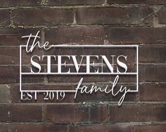 Custom Family Sign Metal Wall Art, Personalized Front Door Sign, Front Door Metal Wall Art, Weather Resistent Family Sign, Entryway Sign