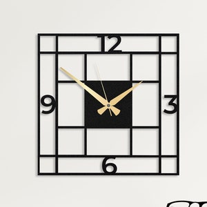 Modern Square Metal Wall Clock with Color Options, Livingroom Wall Art, Large Wall Clock, Oversized Wall Clock, Metal Wall Clock, Wall Clock