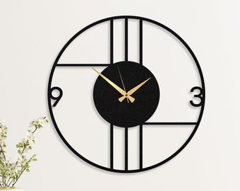 Minimalist Metal Wall Clock, Large Metal Wall Clock, Housewarming Gift, Wall Clock, Art deco Clock, Basic Wall Clock, Kitchen Wall Clock