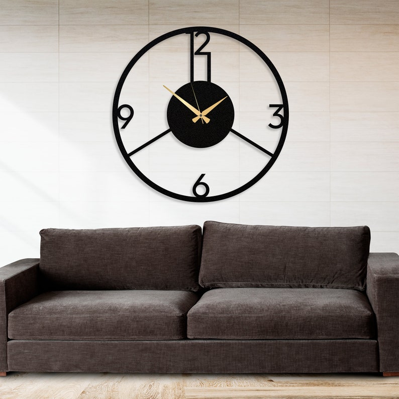 Horloge murale moderne en métal avec chiffres, horloge murale en métal doré, cadeau de pendaison de crémaillère, horloge murale, horloge murale colorée, horloge murale de cuisine image 9