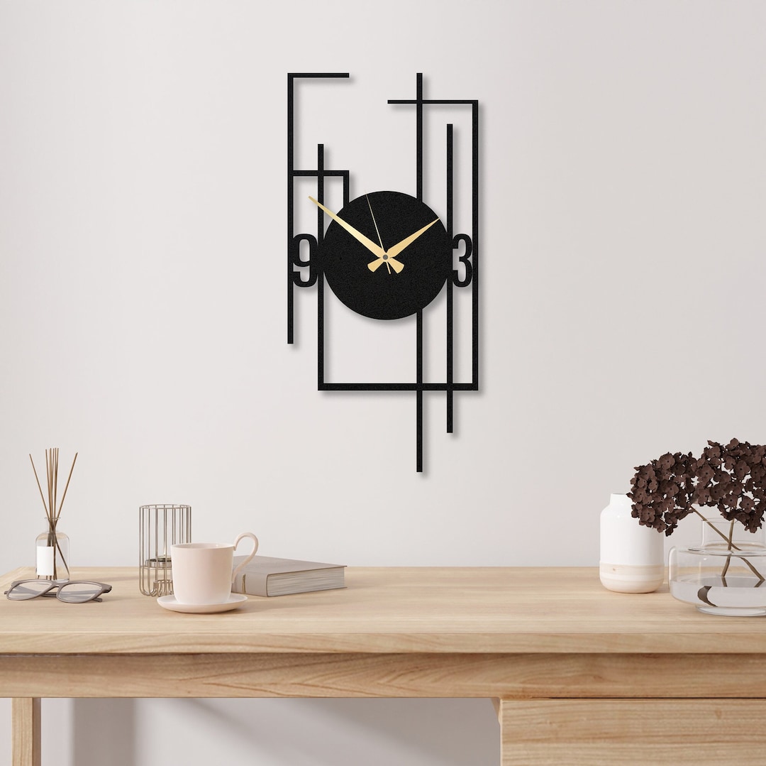 Unique Rectangle Metal Wall Clock, Extra Large Wall Clock, Rectangle ...