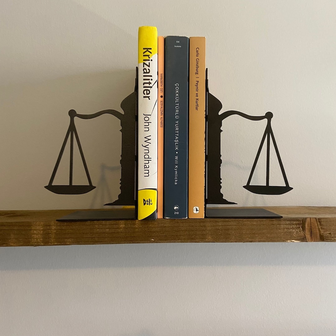 Scale of Justice Metal Bookends, Justice Bookends, Book Holder, Gift