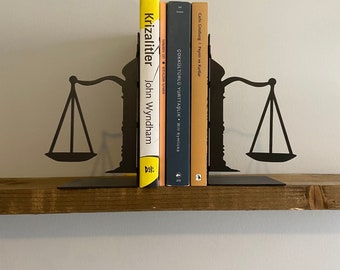 Scale of Justice Metal Bookends, Justice Bookends, Book Holder, Gift for Lawyers, Book Accessories, Christmas Gift, Housewarming, Book Ends