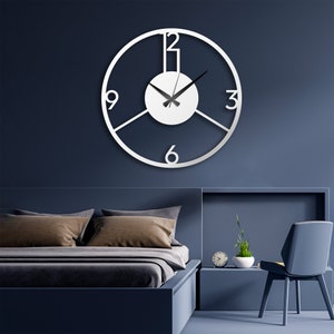 Horloge murale moderne en métal avec chiffres, horloge murale en métal doré, cadeau de pendaison de crémaillère, horloge murale, horloge murale colorée, horloge murale de cuisine image 3