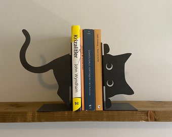 Cat Metal Bookends, Cute Cat Metal Bookends, Cat Bookends, Bookends for Booklovers, Book Holder, Gift for Christmas, Book End, Book Ends