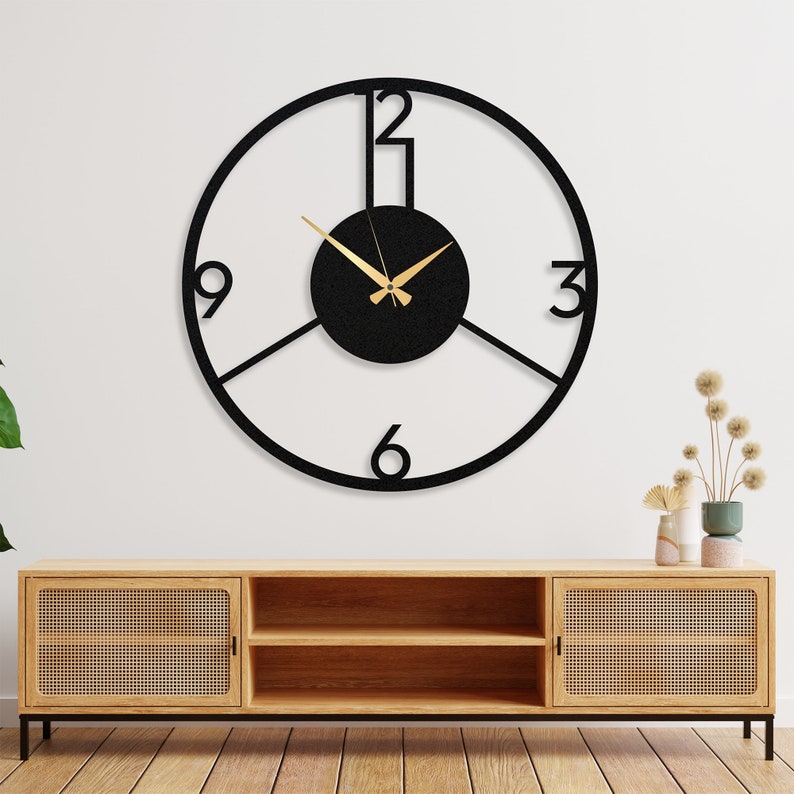 Horloge murale moderne en métal avec chiffres, horloge murale en métal doré, cadeau de pendaison de crémaillère, horloge murale, horloge murale colorée, horloge murale de cuisine image 10