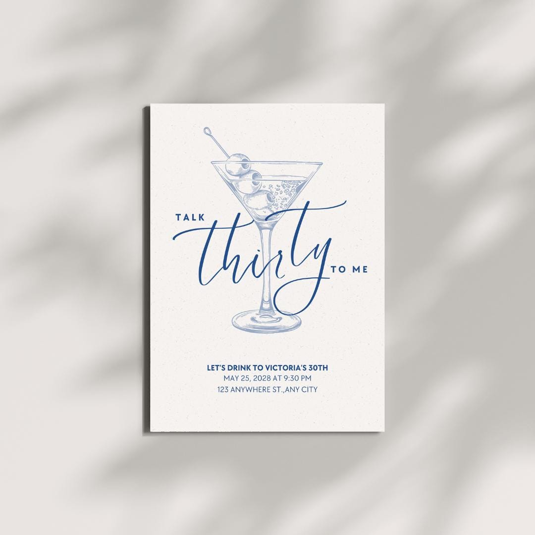 Editable Red Wavy Border 30th Birthday Invitation Women, Modern ...