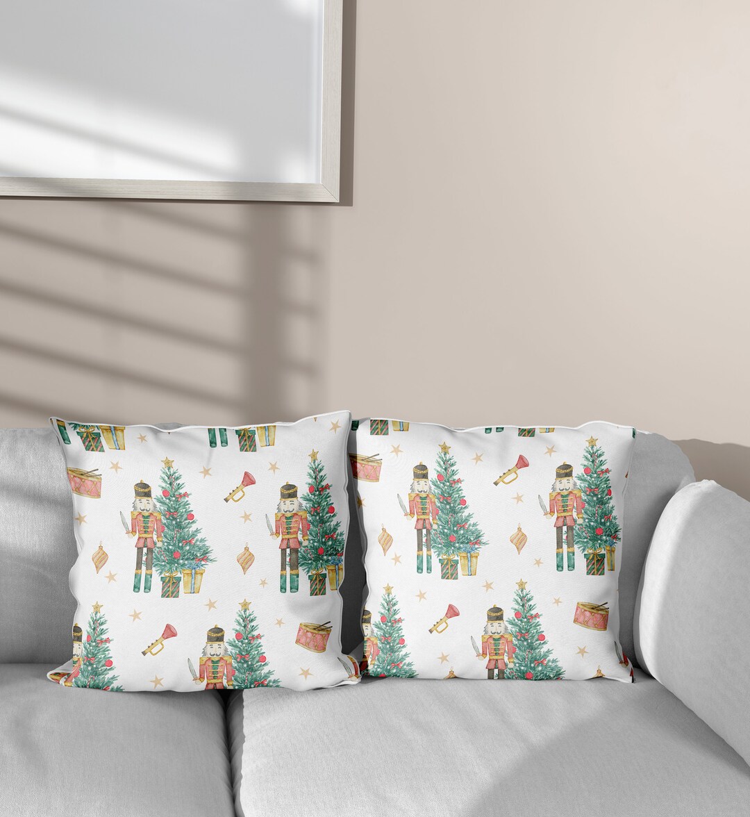 Nutcracker Pillow Christmas Pillow Nutcracker Decor Square Etsy