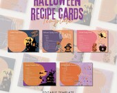 Halloween Recipe Cards Template, Spooky Canva Design (Digital)