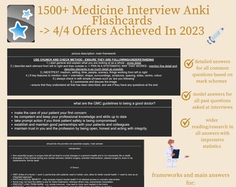 Medicine Interview Anki Flashcards (4/4 Offers Achieved 2023)