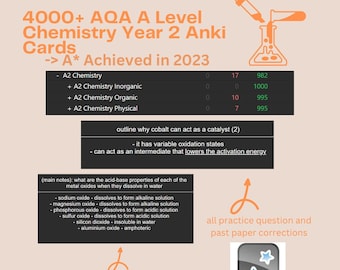 AQA A Level Chemistry Anki Flashcards (Year 2 Only) - From an A* Student