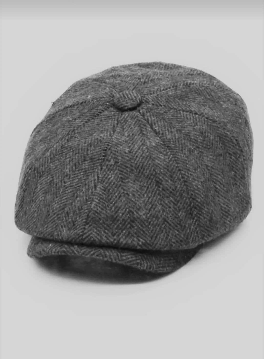 Men's Herringbone Patterned British Cap Hat, Peaky Blinders Hat, Wool 8