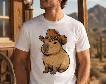 Capybara de cow-boy PNG, clipart mignon capybara occidental, chapeau de cowboy animal PNG, conception par sublimation, graphique de T-Shirt, impression de tasse, téléchargement immédiat