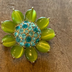 Vintage Blue/Green Gem Brooch