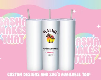 Malibu Tumbler PNG Digital Download Transparent for Sublimation