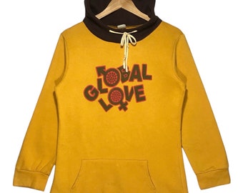 Vingate Global Love Spellout Hoodie Medium Size