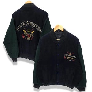 Vintage AP Champion Embroidery Big Logo Wool Varsity Jacket