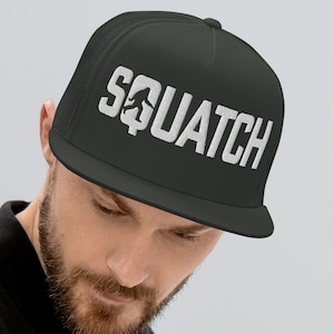SQUATCH Trucker Cap NW Bigfoot hunter Retro Hat