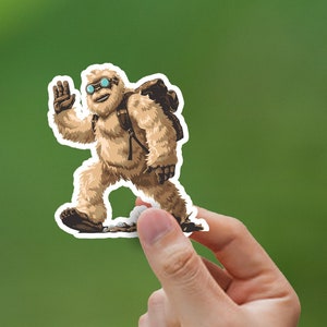 Decal Yeti Walk About, Northwest Hiking Sticker, Outdoor Adventure Sticker, Yeti Sticker, Bigfoot Sticker