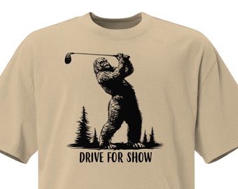 Oversized faded Tee: Bigfoot in the Rough - Funny Golfing Shirt - Meme