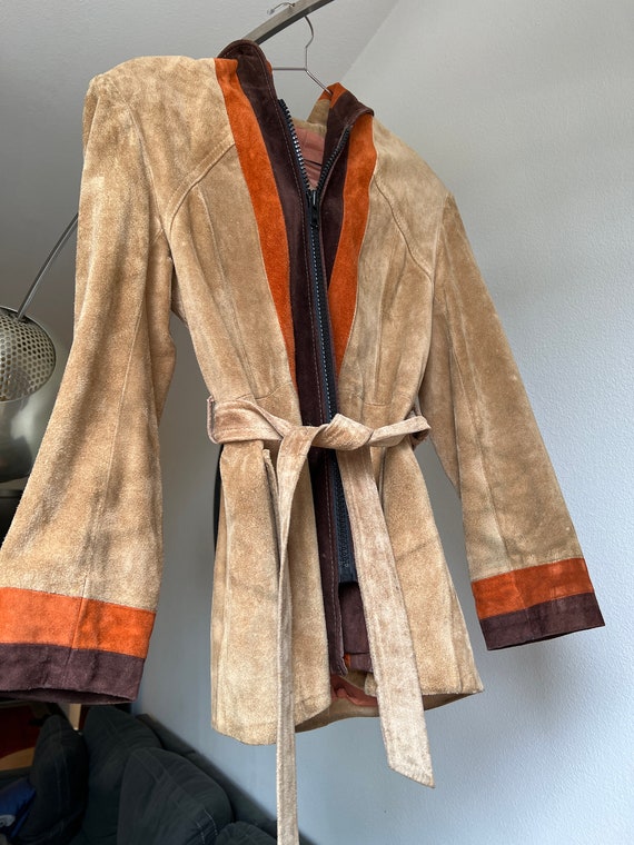 Vintage 1970’s suede hooded jacket - image 5