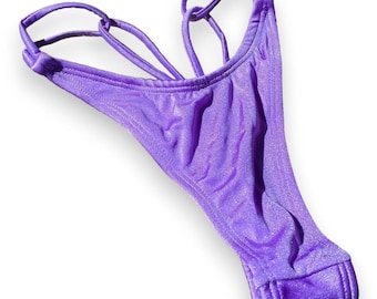Vintage deadstock purple thong bikini bottoms