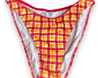 Vintage 1990's deadstock body glove plaid bikini bottoms