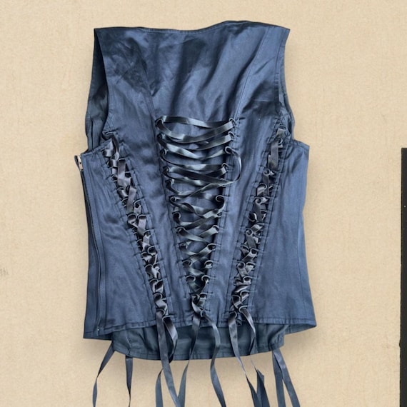 Vintage silk black corset - image 2