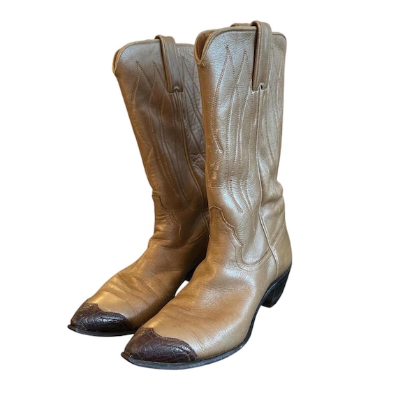 Bottines de cowboy vintage dorees fauves en cuir Etsy France