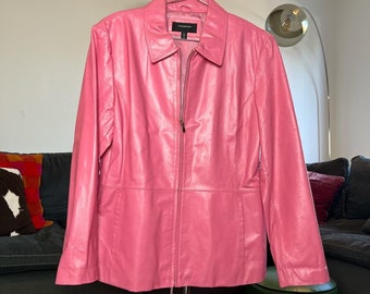 Vintage 90/00's pink leather jacket