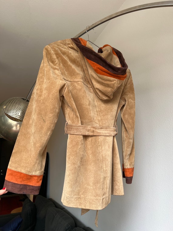 Vintage 1970’s suede hooded jacket - image 2