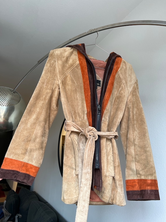 Vintage 1970’s suede hooded jacket - image 1