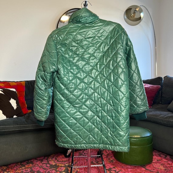 Vintage 1970s Miller Quilted Green Coat - image 5